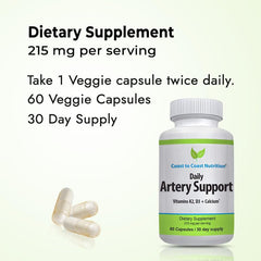 BioPerine note on Artery Support label for better absorption.