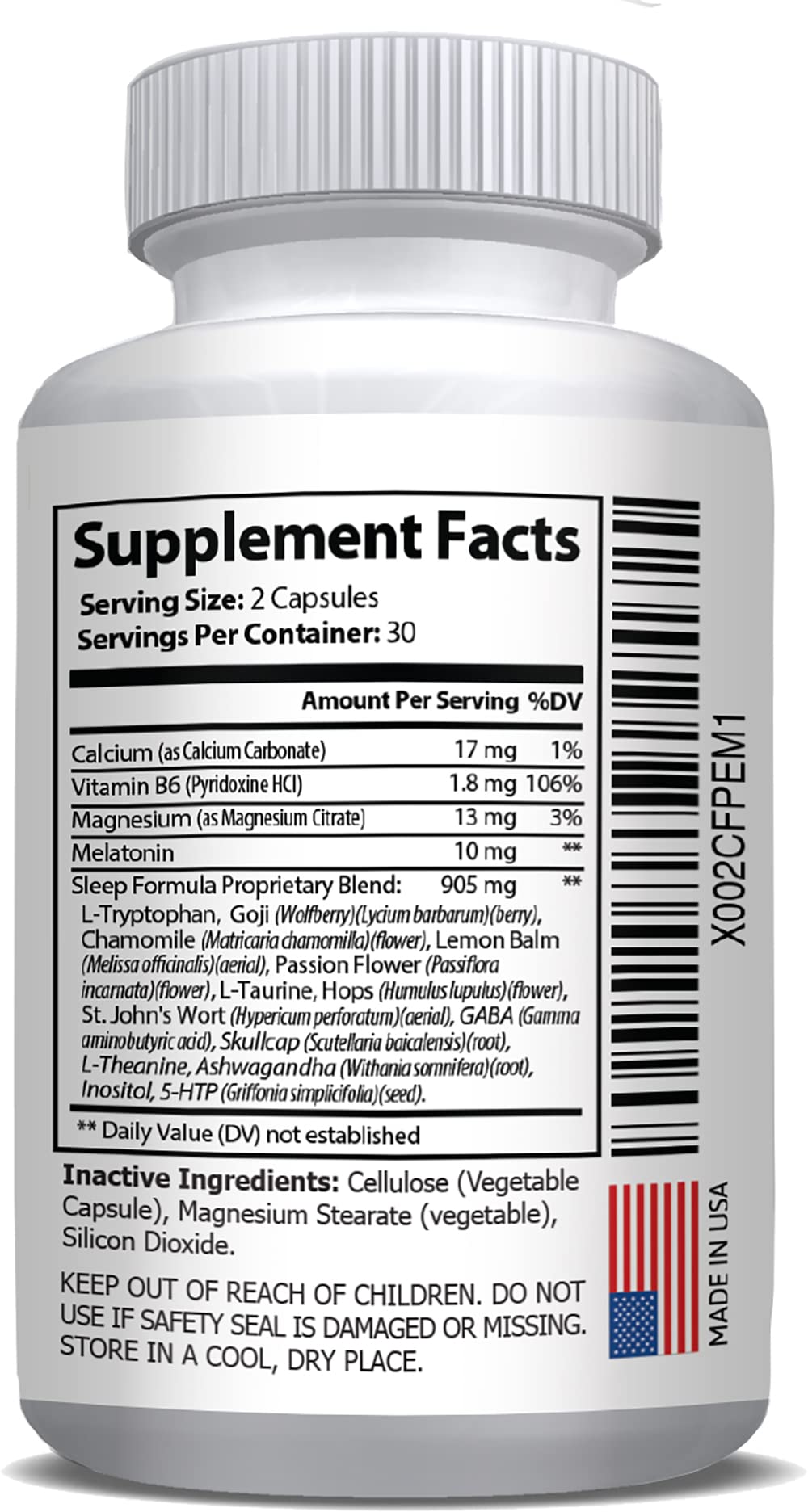 Melatonin 10 mg focus highlighted as part of the sleep blend.