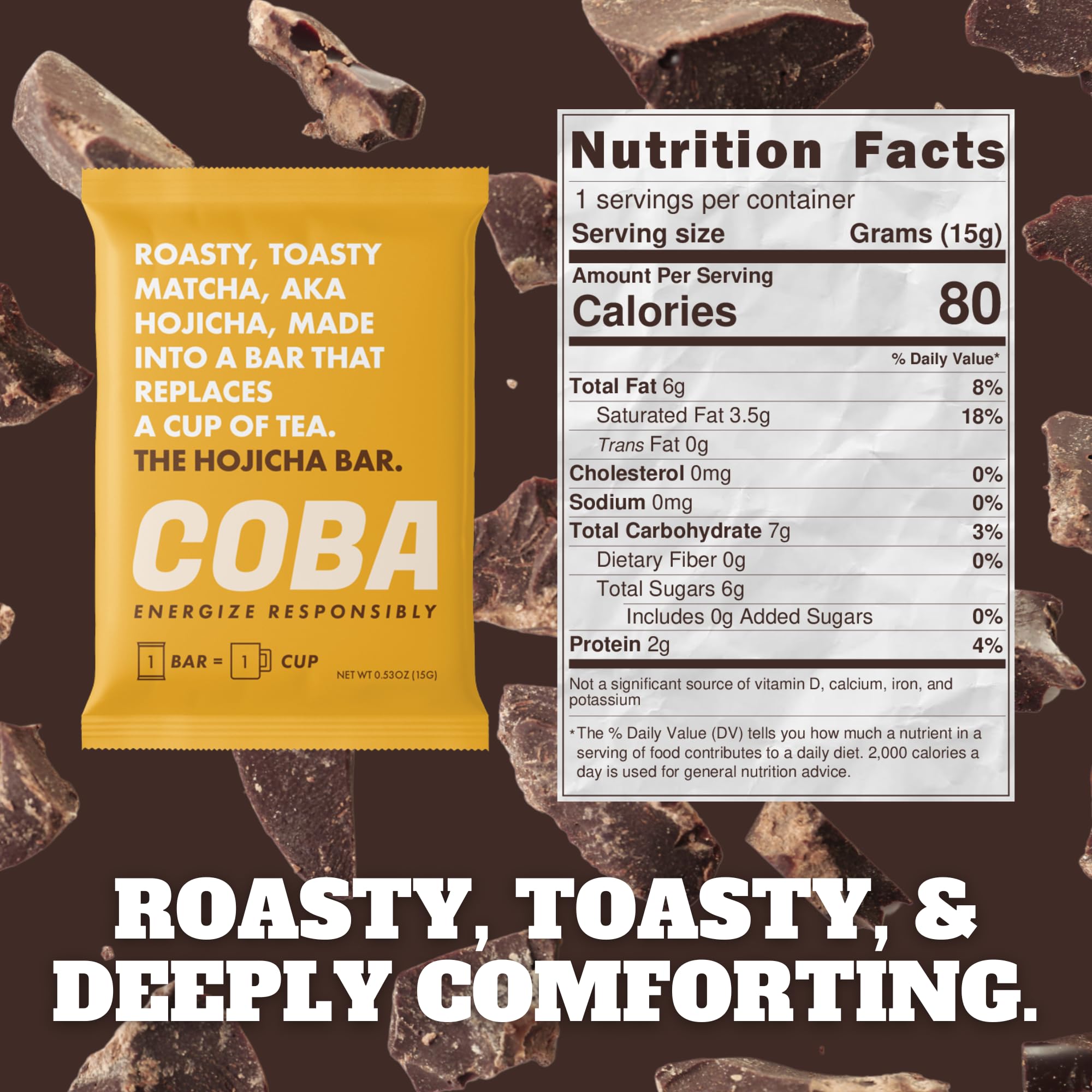 COBA matcha bar — focus-friendly matcha meets creamy chocolate.