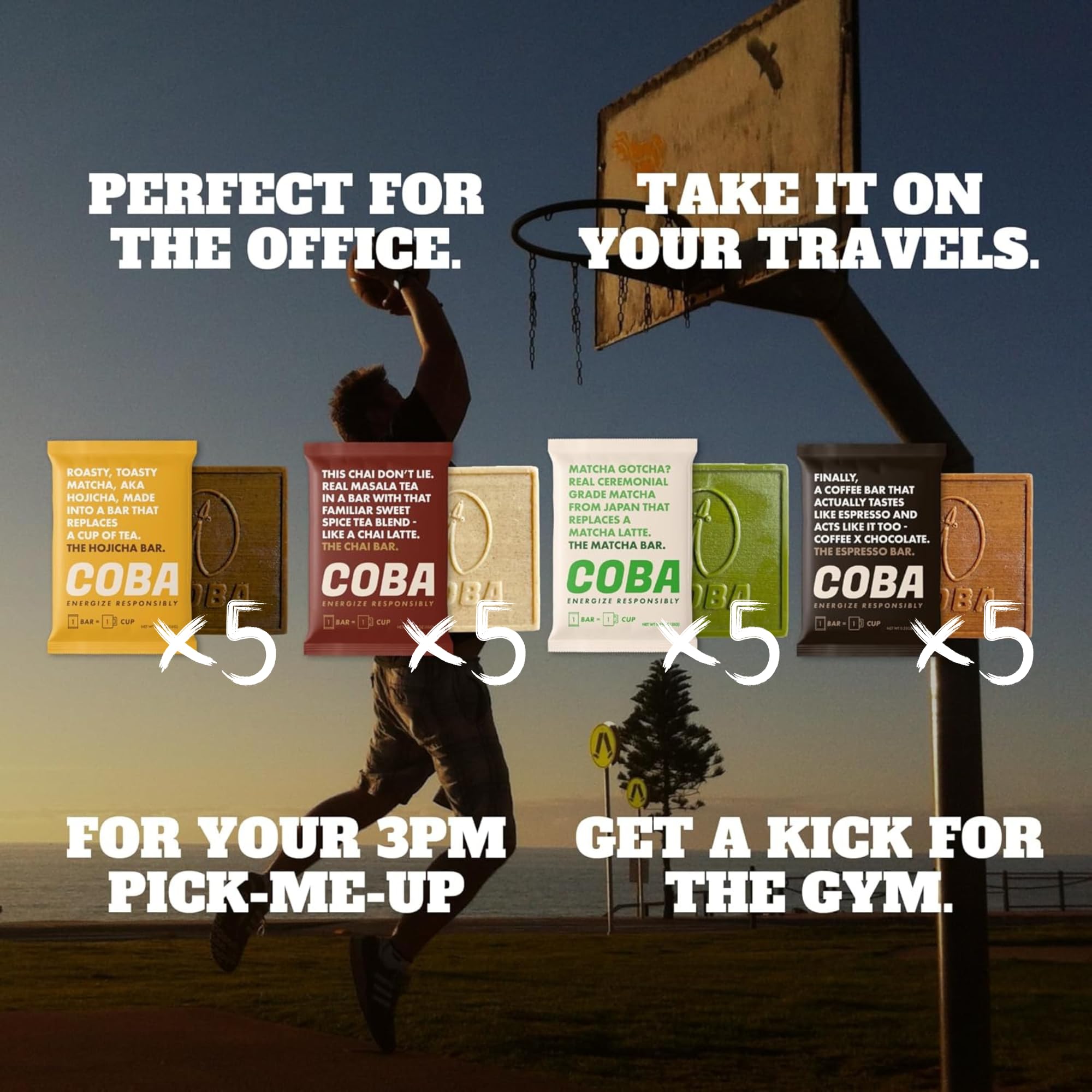 COBA bar during a gym break for energy support