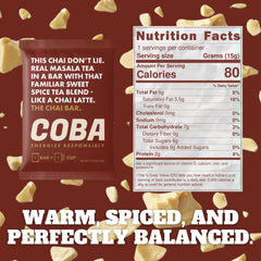 COBA matcha coffee chocolate bar antioxidant energizer.