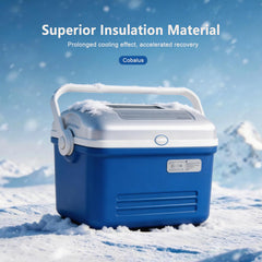 Cobalus cold therapy machine control display shows programmable temperature.