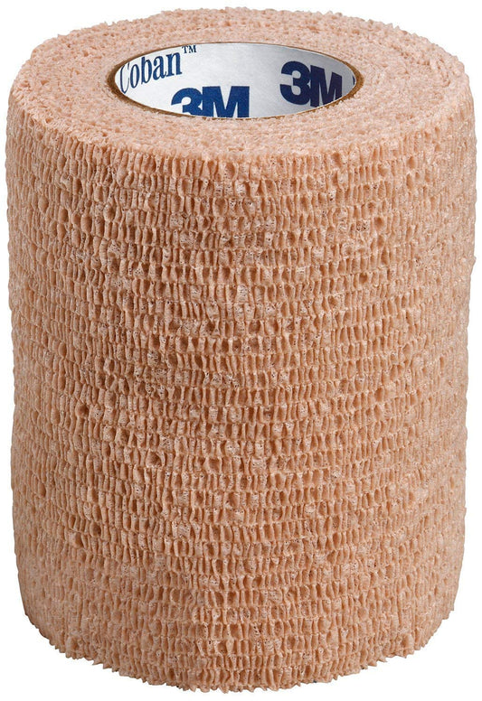 3M Coban elastic self-adherent bandage secures dressings with comfortable, breathable compression.