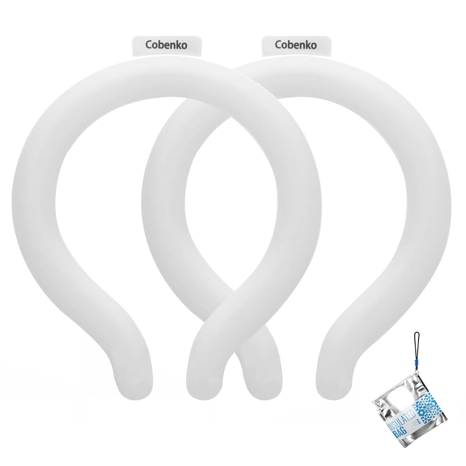 Cobenko neck cooling tube with phase-change ice ring provides fast relief on hot days.