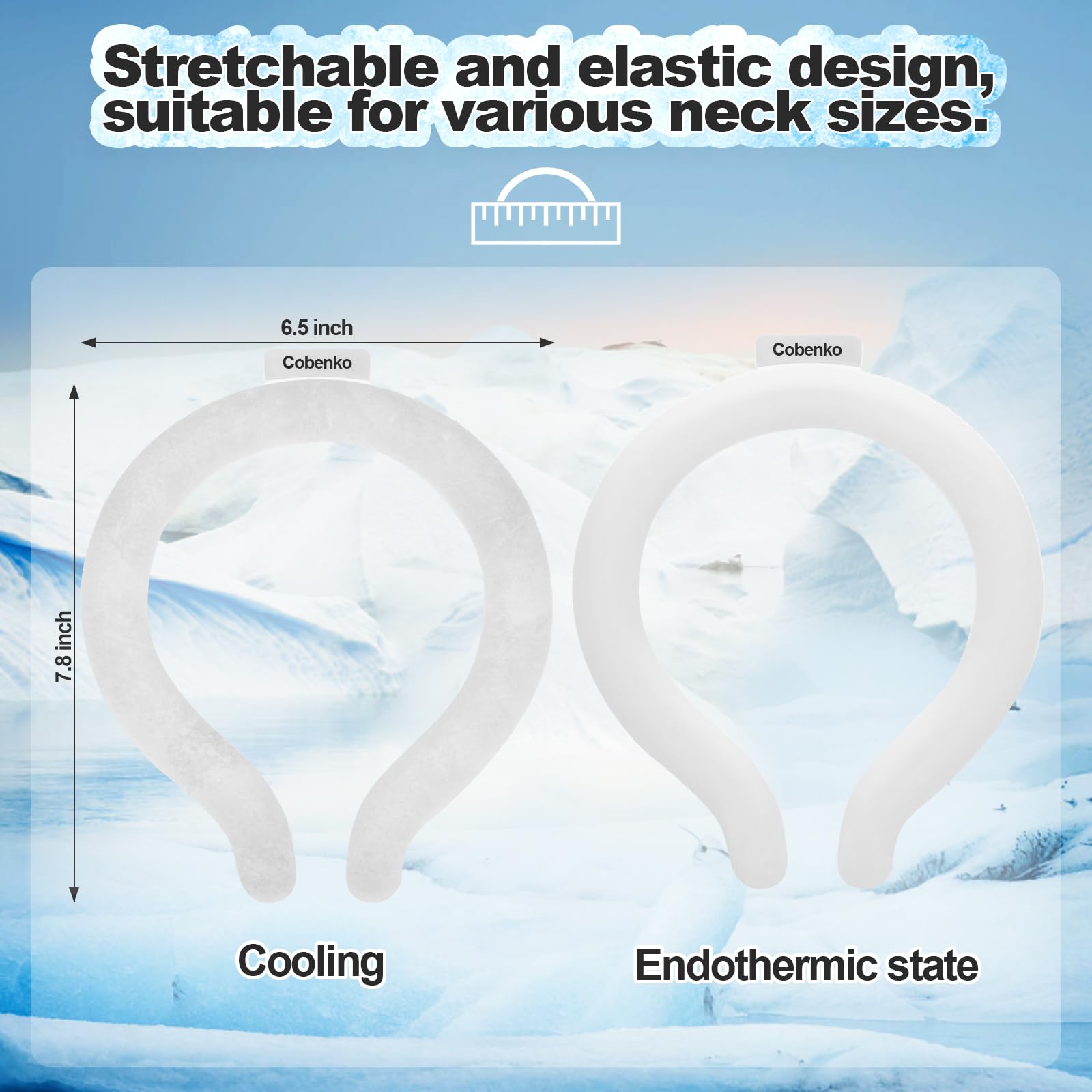 Cobenko phase-change ice ring maintains cooling for hours.