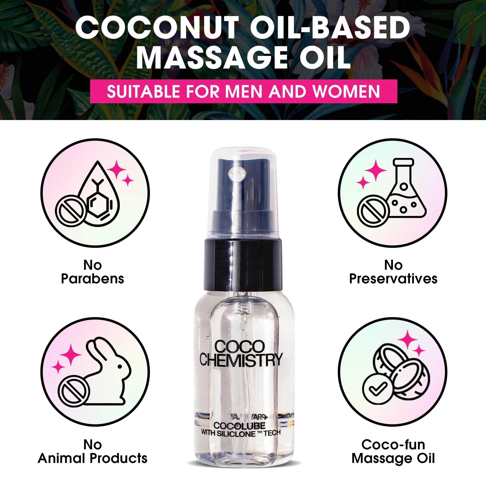 COCO CHEMISTRY Lightweight formula shown for a clean, non-greasy feel.