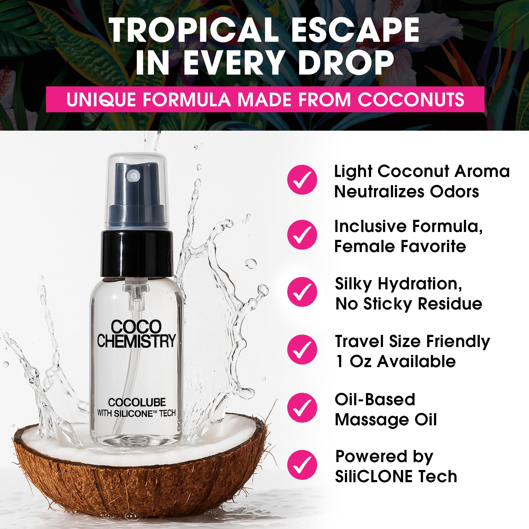 COCO CHEMISTRY Travel-size 4oz bottle for on-the-go moisture.