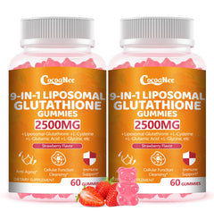 CocoaNee Glutathione Gummies bottle with liposome delivery for enhanced absorption.