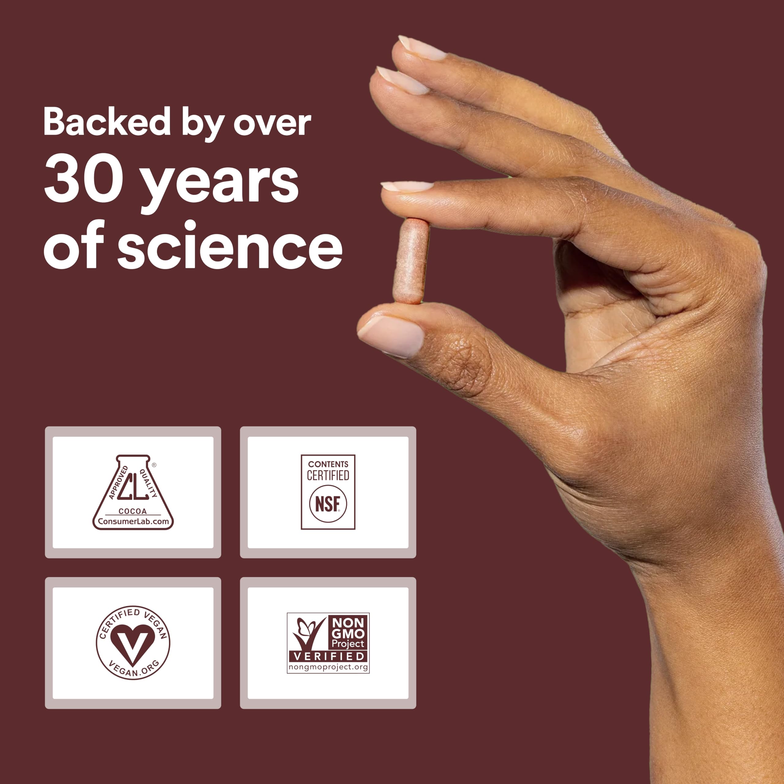 CocoaVia capsule pour depicts quick daily intake for ongoing circulation support.