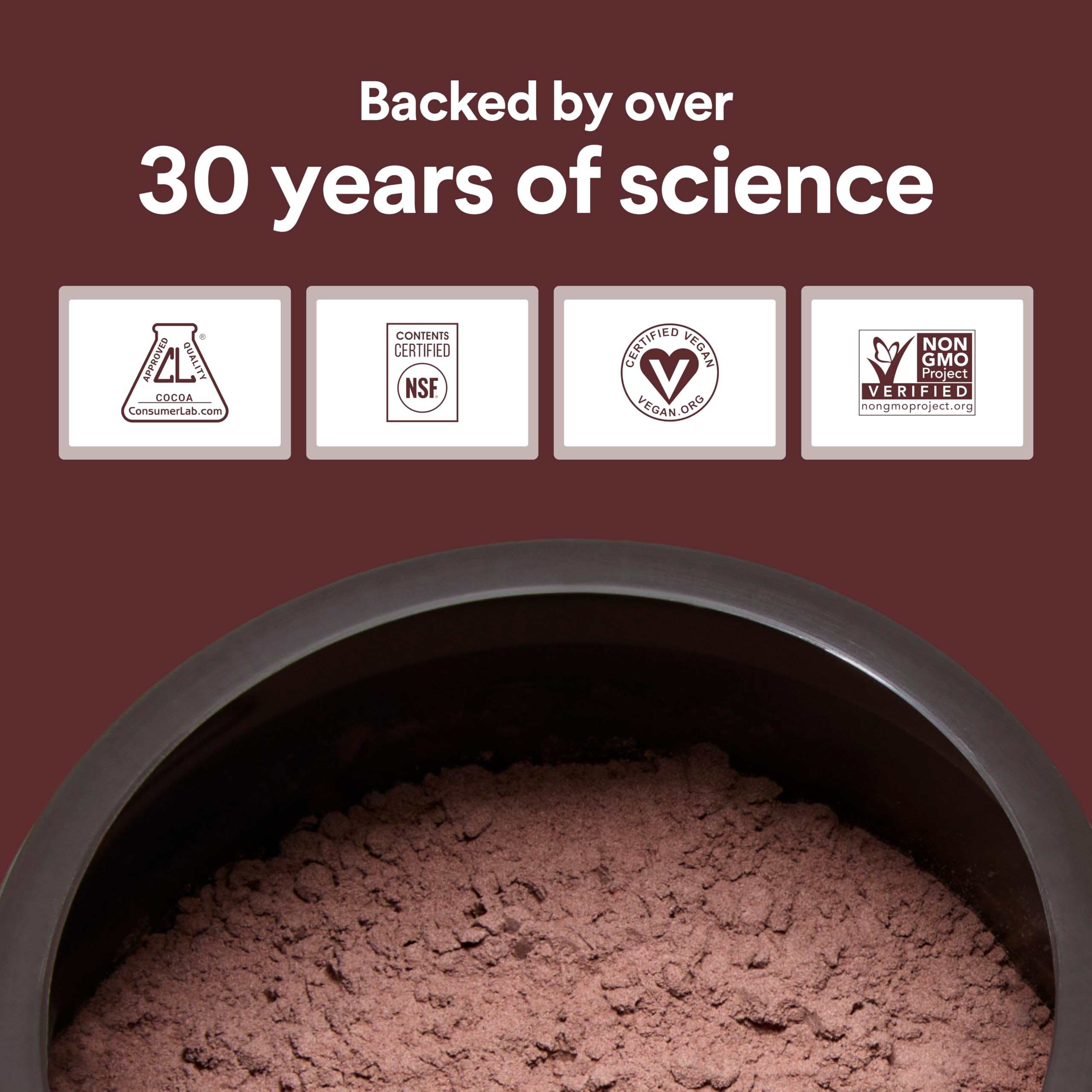 CocoaVia Cardio Health Powder 30 servings box on kitchen counter.