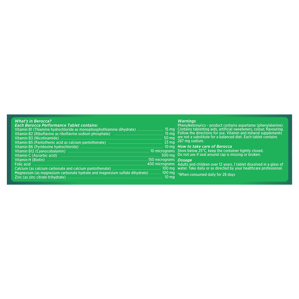 CoCoCherry Berocca Performance tablets dissolve in water to create a fizzy beverage.