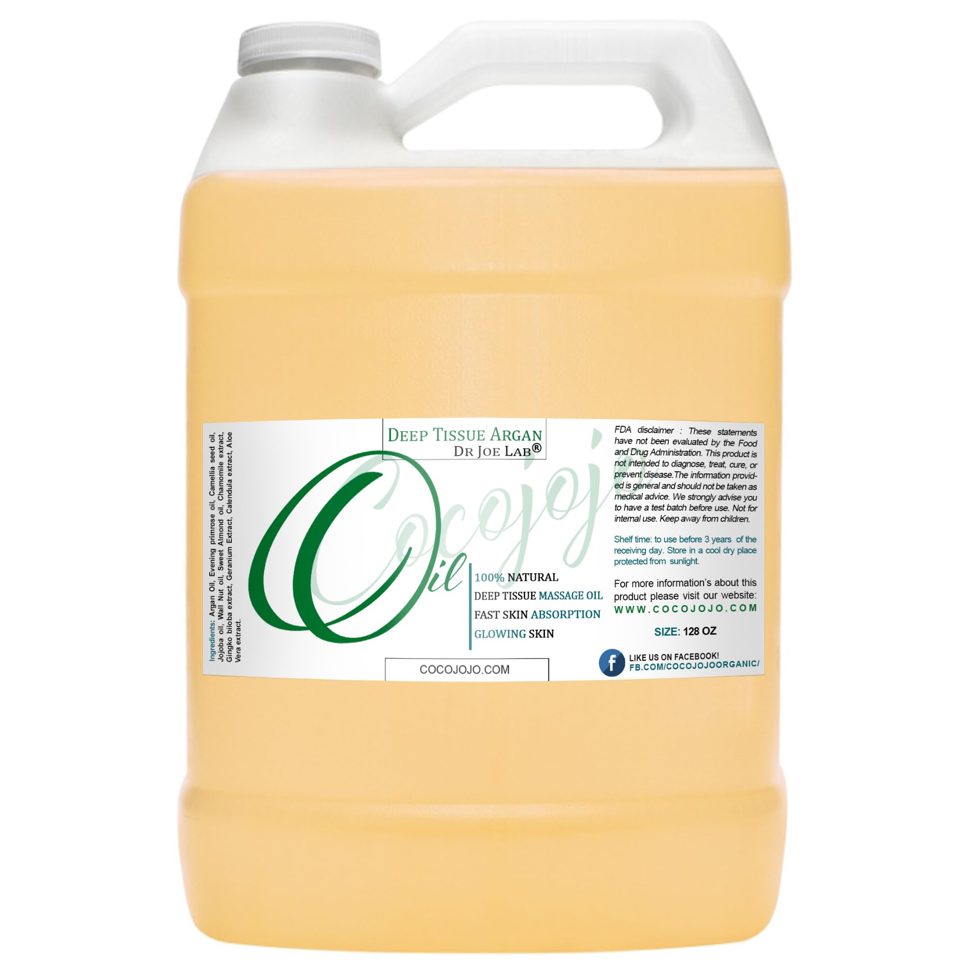 Cocojojo Deep Tissue Massage Oil bottle with natural carrier oils for smooth massages