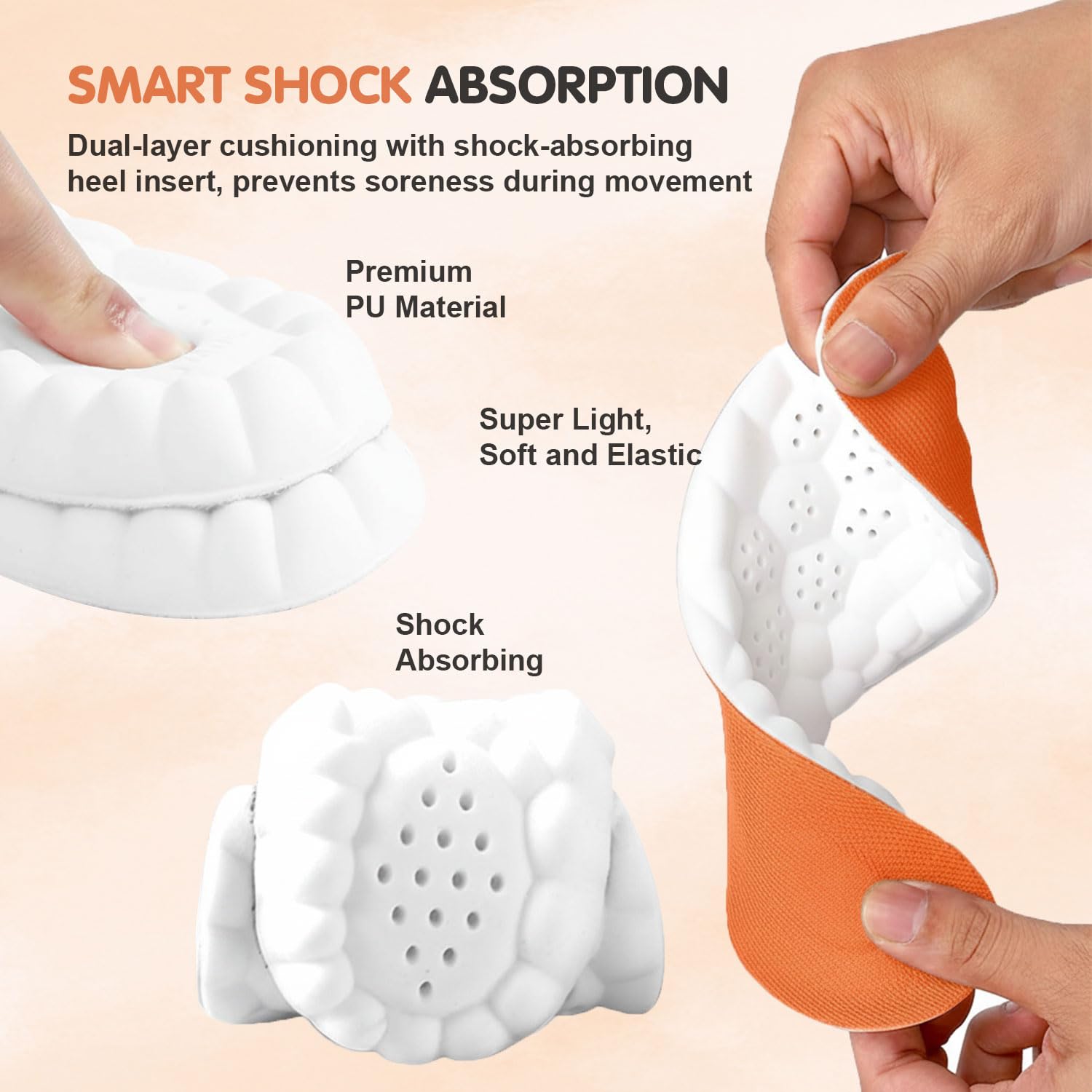 Cocwaus Steppers Arch Support with deep heel cup boosts foot stability.