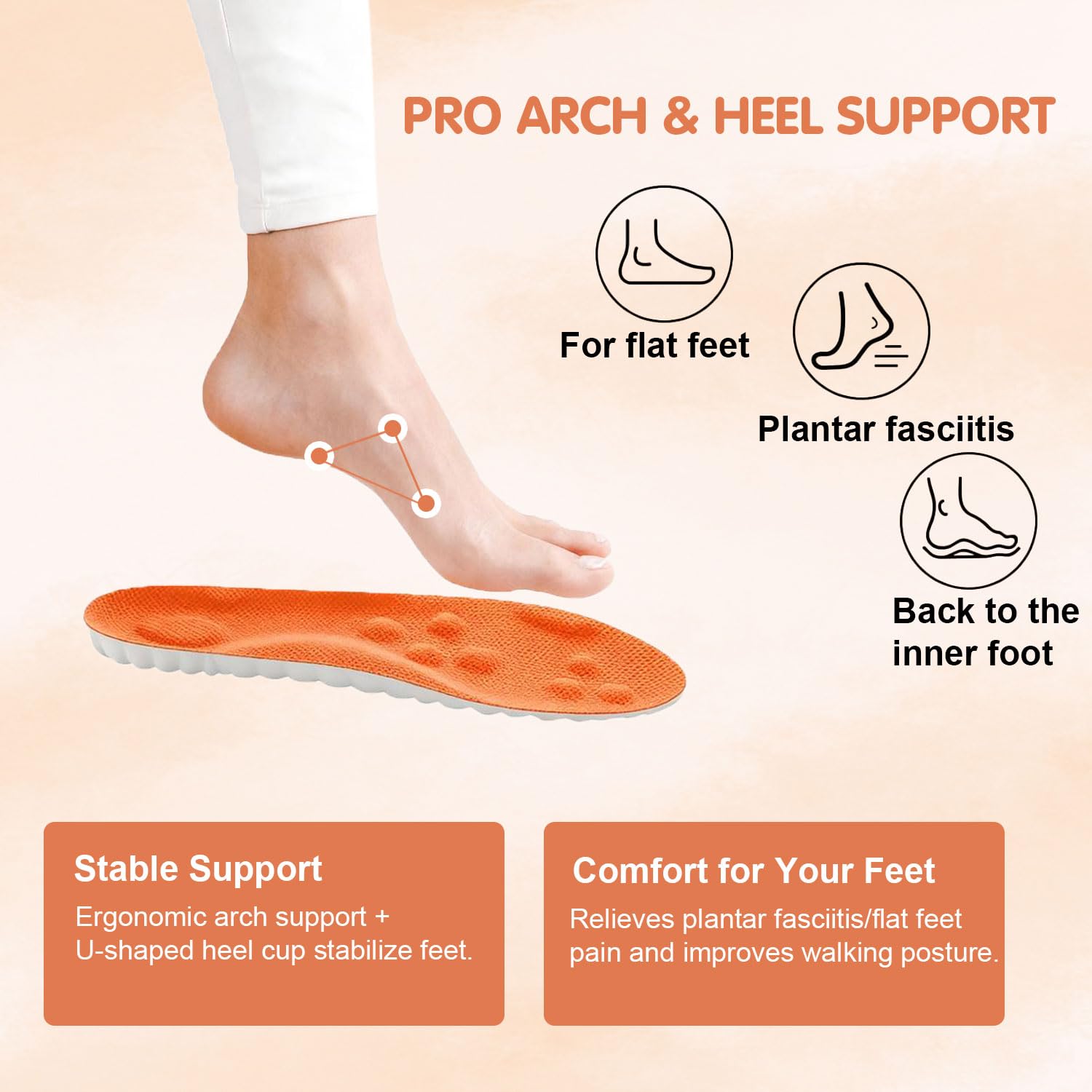 Cocwaus Steppers insoles unisex-durable image shows adaptable comfort for any footwear
