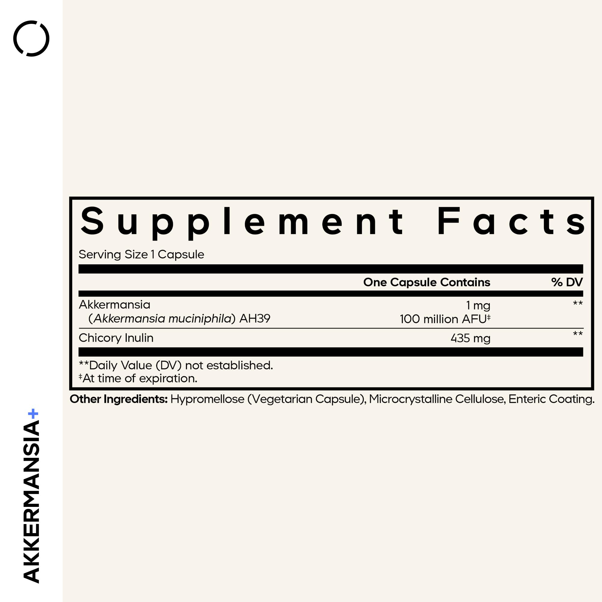 Codeage Akkermansia Muciniphila bottle showing a three-month supply for consistent use.