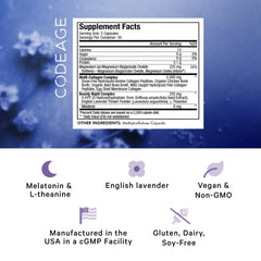 Close-up of Codeage Beauty Night capsules showing texture and form