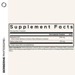 Codeage Berberine Phytosome alpha-lipoic acid ingredient in supplement formulation.
