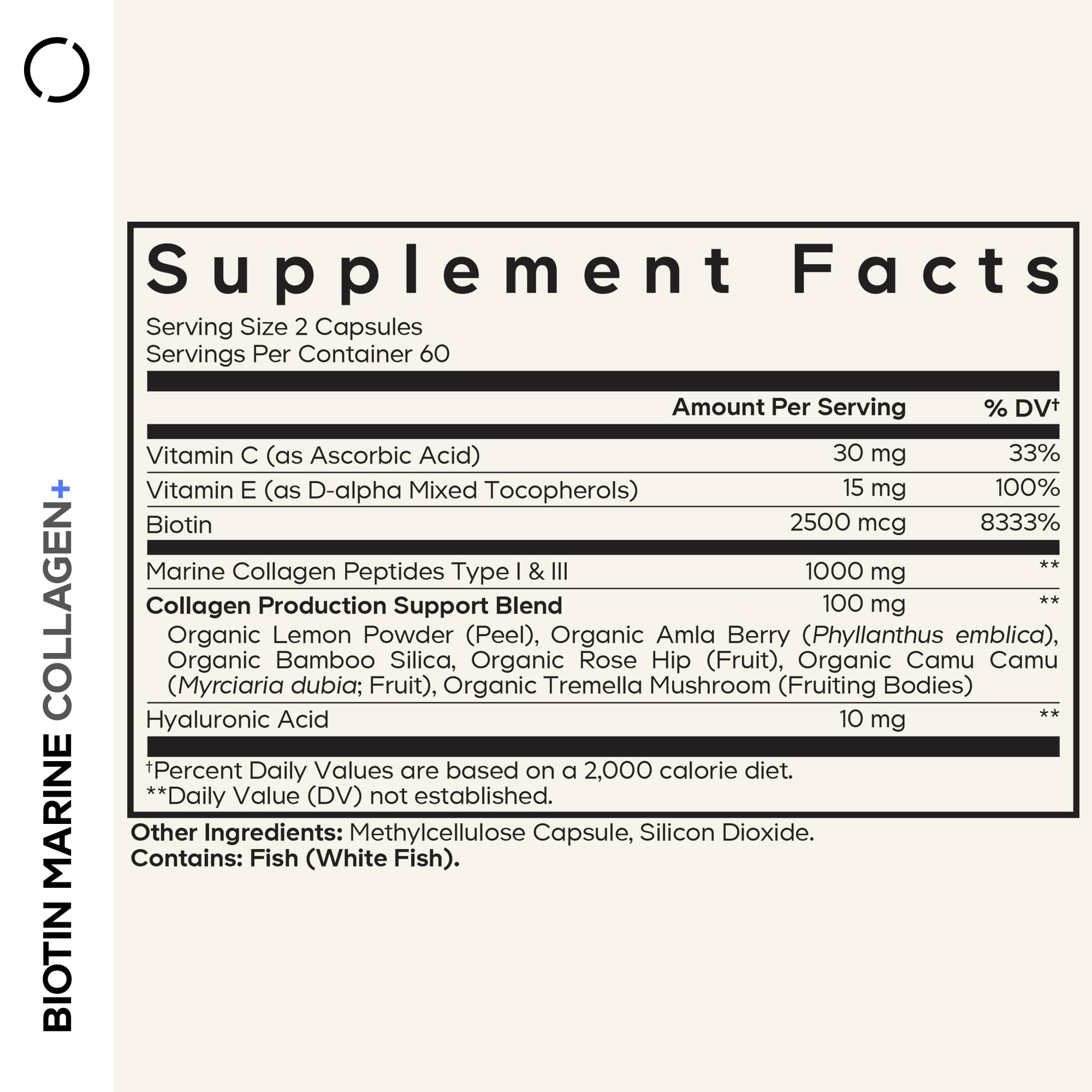 Codeage Biotin Marine Collagen capsules pour demonstrates easy daily dosing