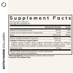 Codeage Biotin Marine Collagen capsules pour demonstrates easy daily dosing