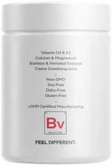 Codeage Bones Vitamins+ bottle pictured for daily bone health routine.