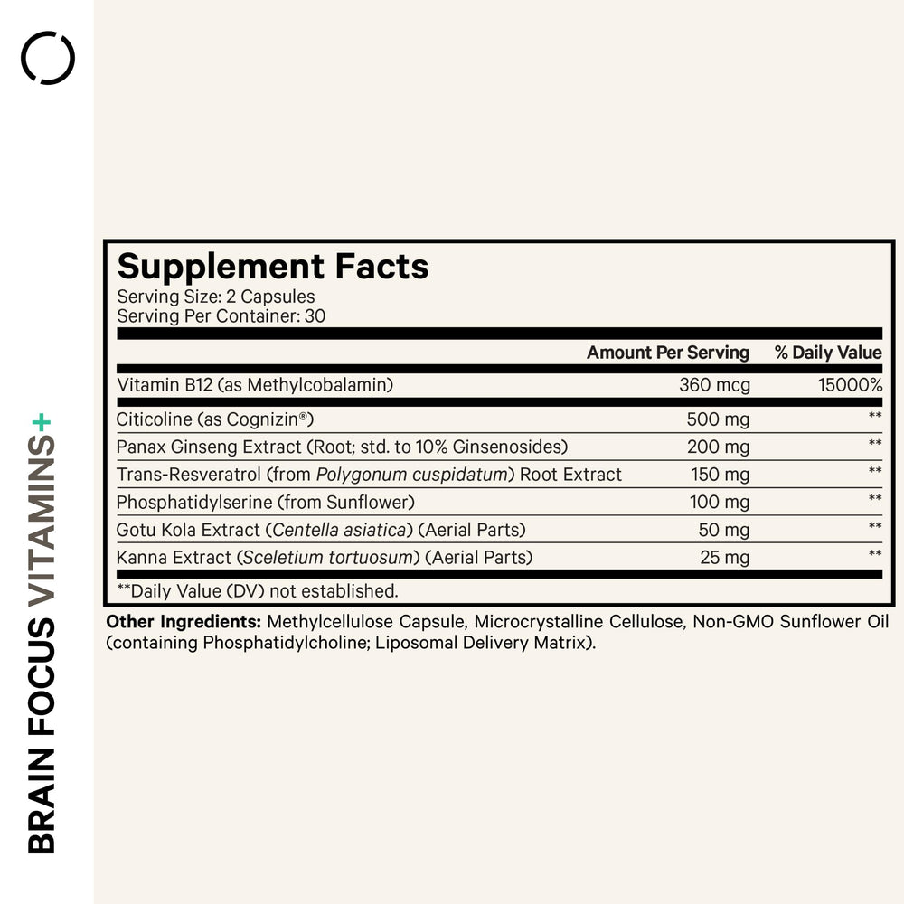 Codeage Brain Focus capsules ready for daily mental clarity.