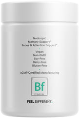 Codeage Brain Focus vegan and non-GMO icons on packaging.