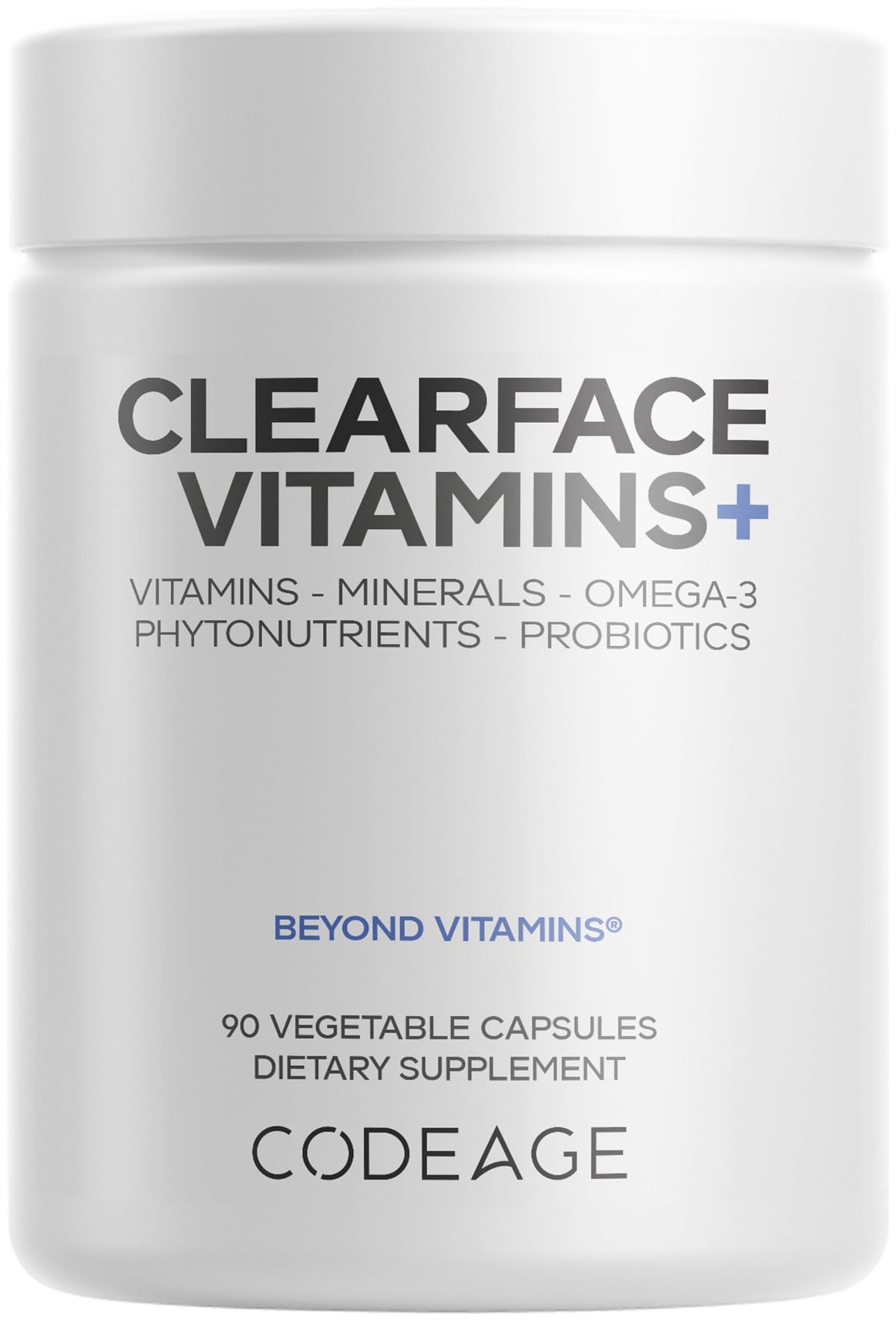 Codeage Clearface bottle front showing the skin nutrition blend.