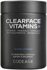Codeage Clearface bottle with capsules for daily skin nutrition.