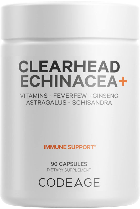 Codeage Clearhead echinacea capsule close-up for everyday immune support