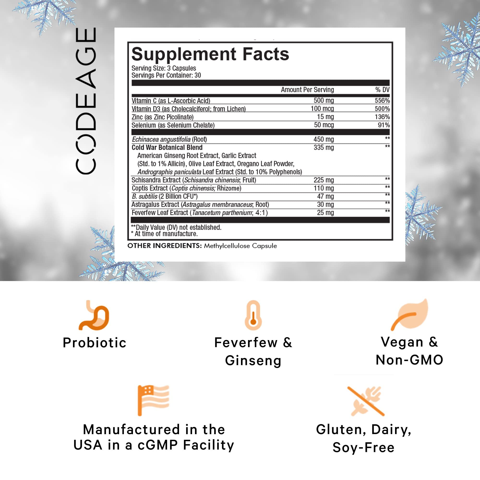 Codeage Clearhead probiotics bottle highlighting gut-friendly blend