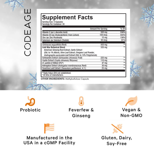 Codeage Clearhead probiotics bottle highlighting gut-friendly blend