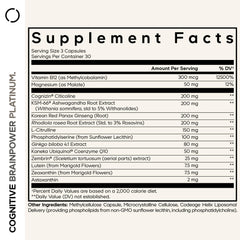 Codeage Cognitive Brainpower Platinum capsules being poured for easy daily use and consistency.