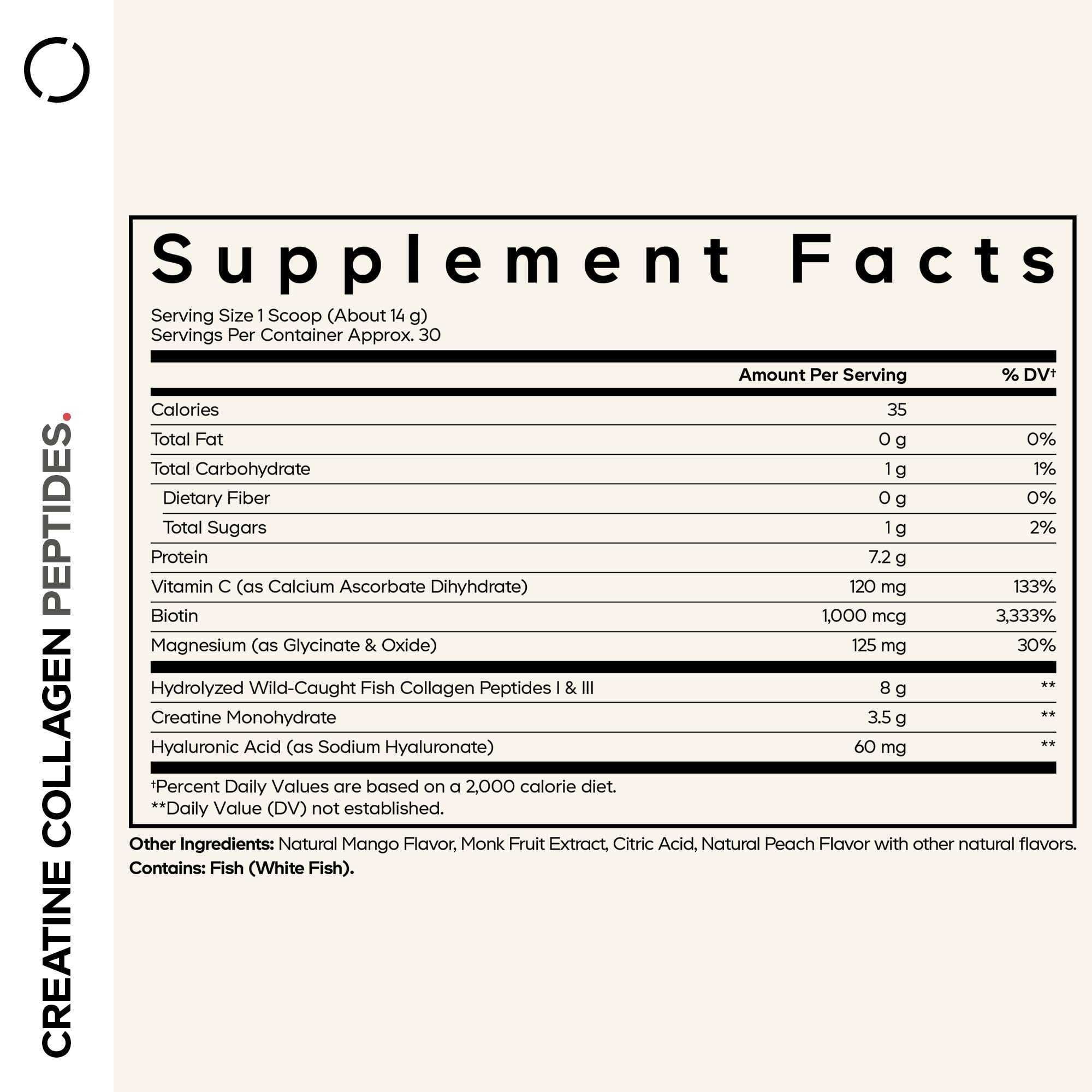 Codeage Creatine Collagen Peptides powder being poured into a glass for smoothies.