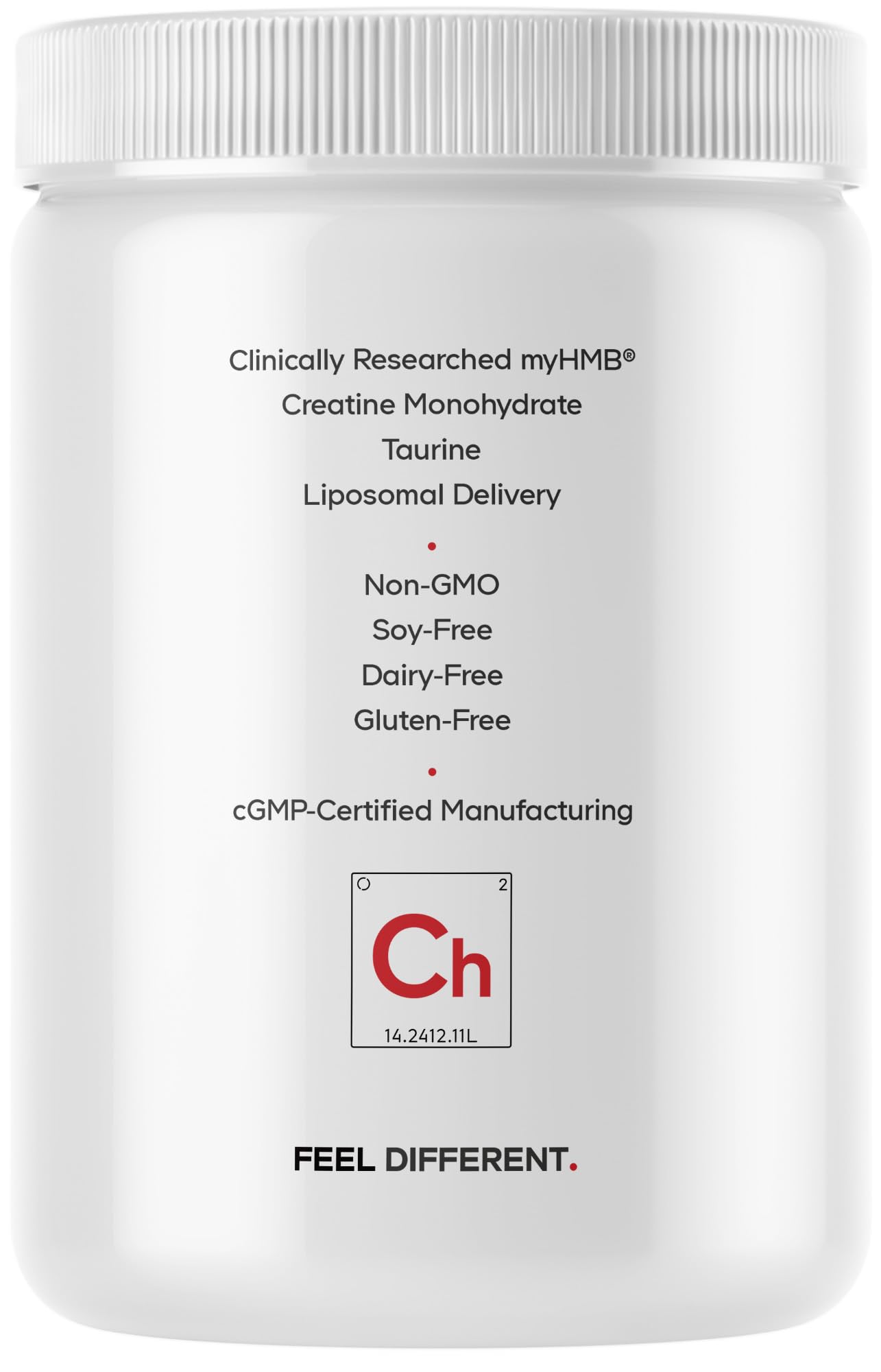 Codeage Creatine HMB+ powder label showcasing premium, non-GMO ingredients.