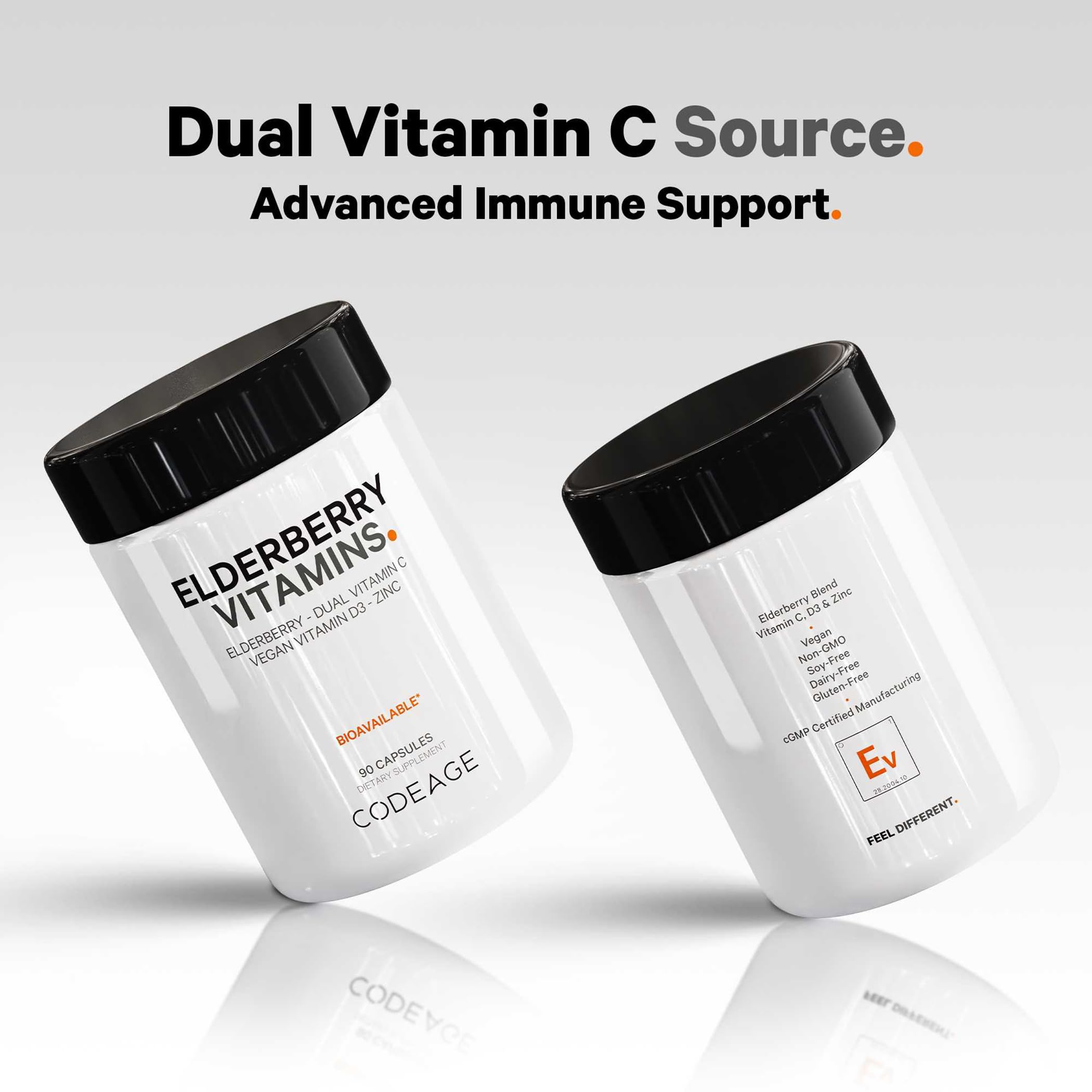 Codeage Elderberry Vitamins fermented-elderberry image highlights a fermented blend for potent nutrient uptake.