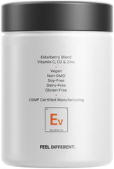 Codeage Elderberry Vitamins zinc-bisglycinate highlights chelated zinc for absorption.