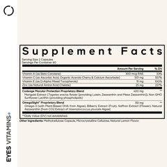 Codeage Eyes capsules close-up highlighting AREDS 2 nutrients.