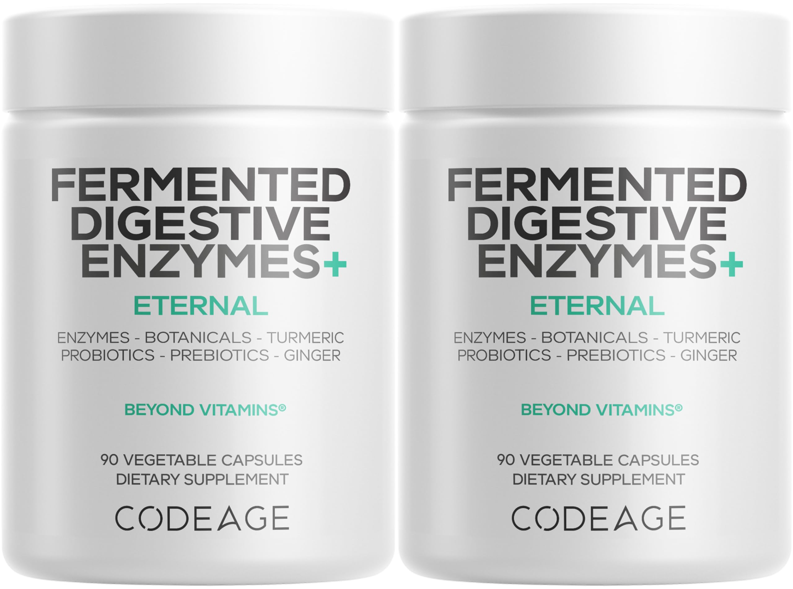 Codeage fermented digestive enzymes bottle front view for daily enzyme support