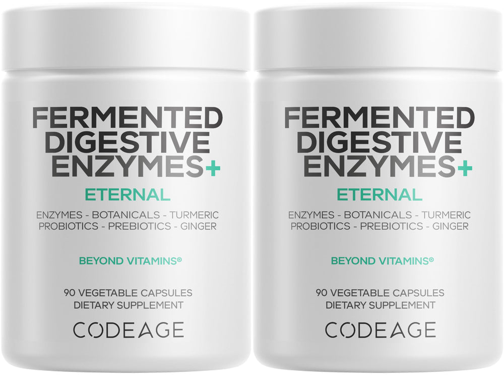 Codeage fermented digestive enzymes bottle front view for daily enzyme support