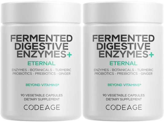 Codeage fermented digestive enzymes bottle front view for daily enzyme support