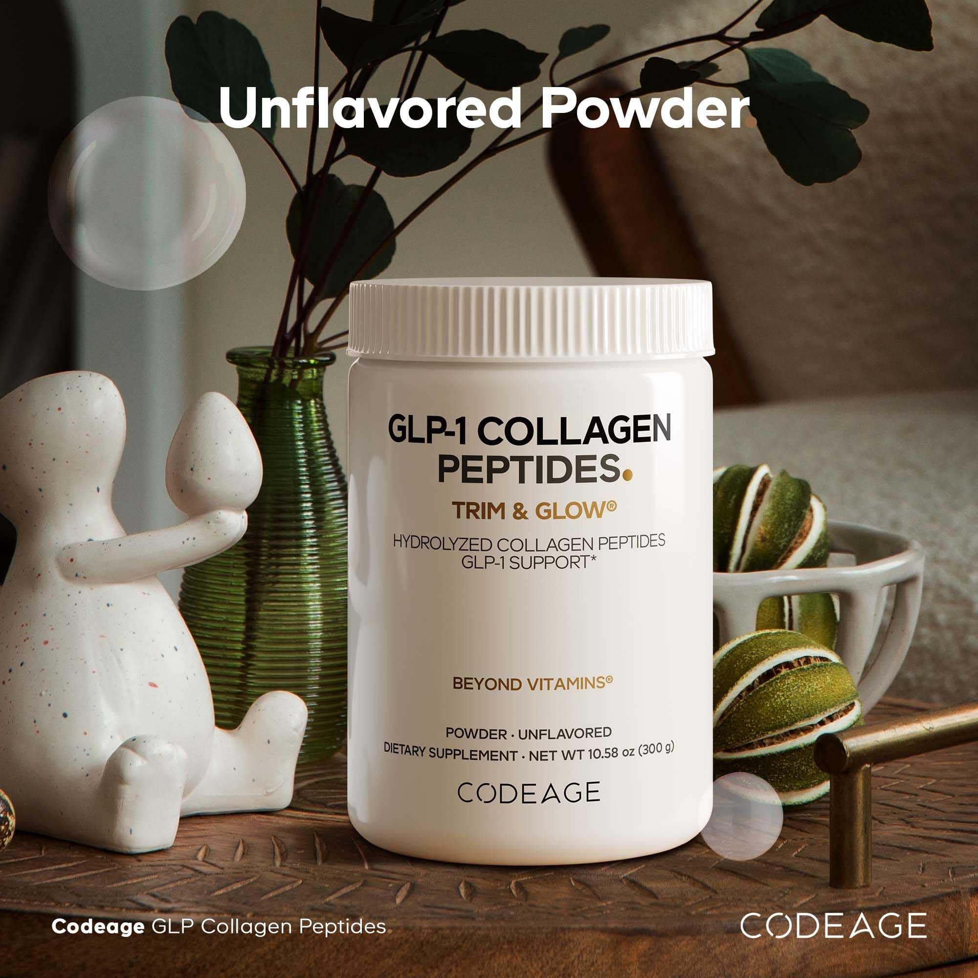 Codeage GLP-1 Collagen Powder Nextida GC enrichment branding visible.