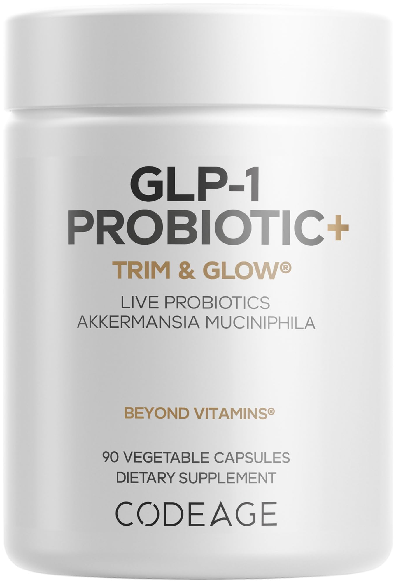 Codeage GLP-1 Probiotic bottle front for daily gut support.