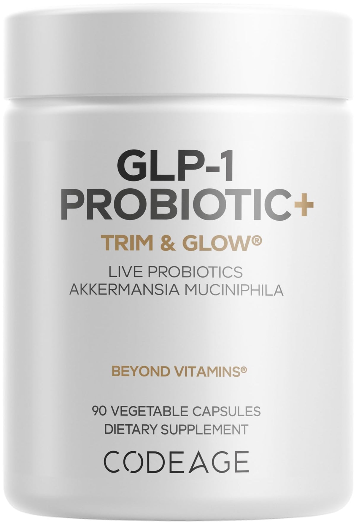Codeage GLP-1 Probiotic bottle front for daily gut support.