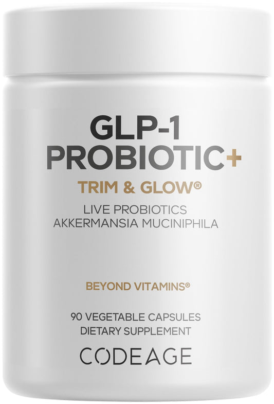 Codeage GLP-1 Probiotic bottle front for daily gut support.