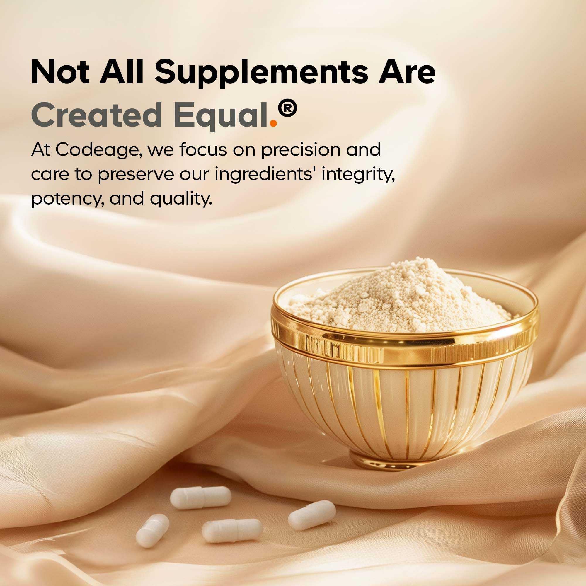 Codeage GLP-Advantage+ label detail noting vegan and non-GMO ingredients