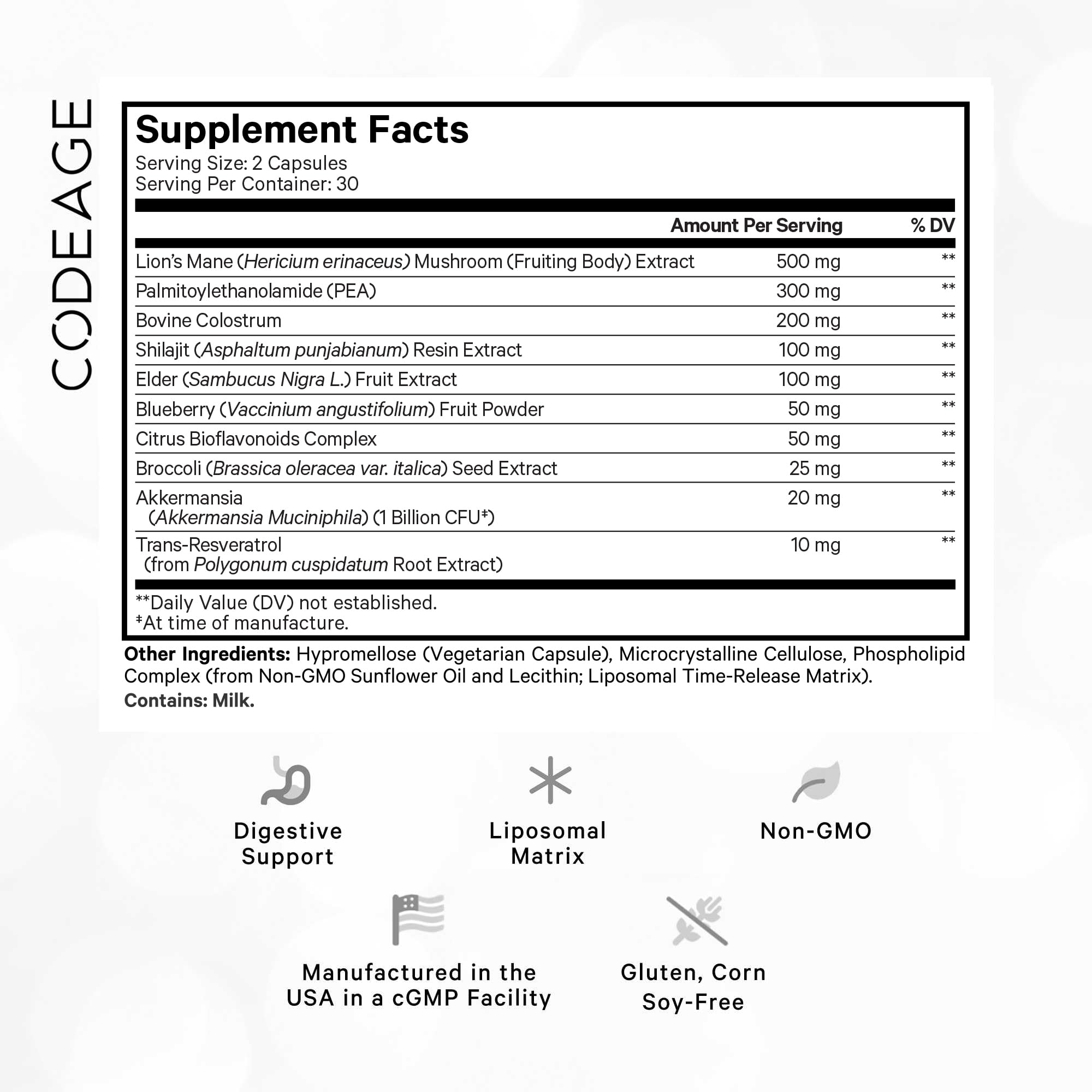 Codeage GLP-Harmony capsules closeup for convenient daily intake