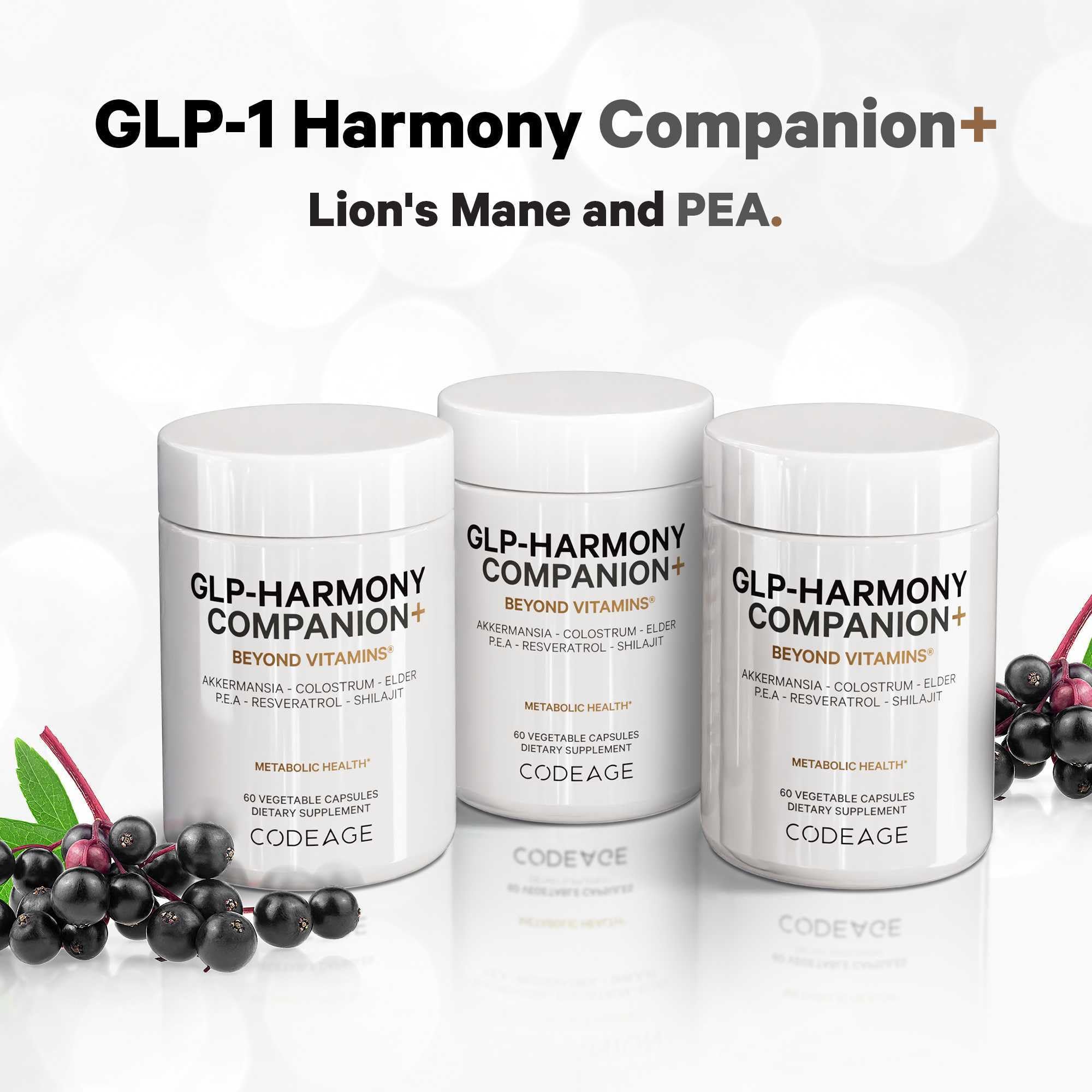 Codeage GLP-Harmony lion-s-mane-extract closeup suggesting cognitive support