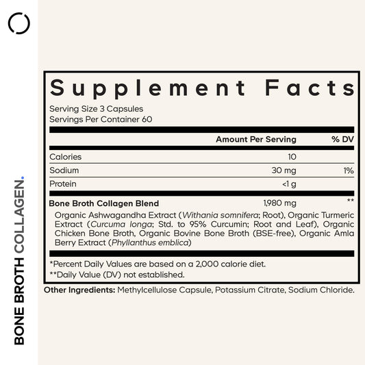 Codeage grass-fed beef bone broth capsules highlight premium collagen source.