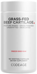 Codeage Grass-Fed Beef Cartilage bottle showing pasture-raised ingredients for daily use