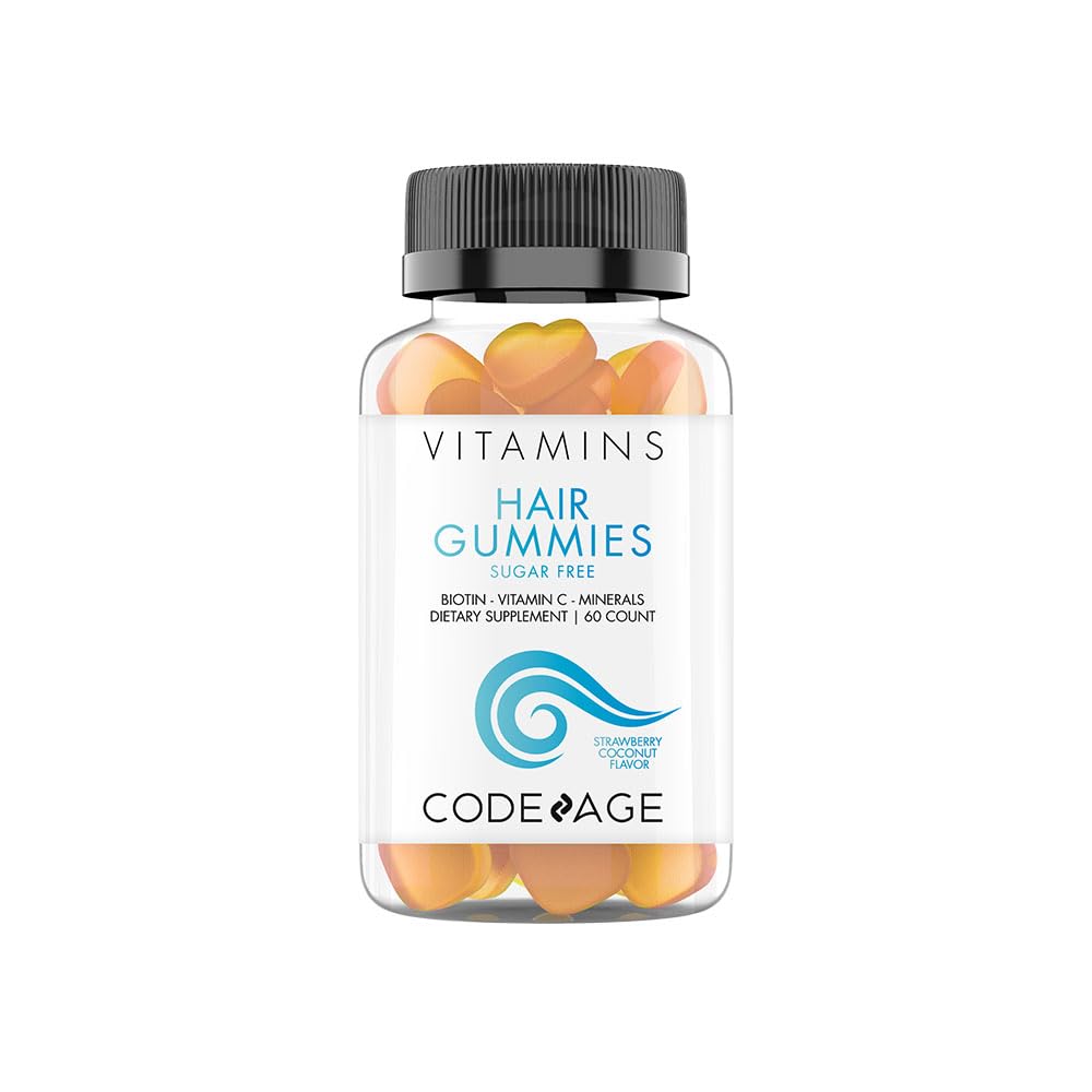 Codeage Hair Gummies bottle highlights biotin 5000 mcg for daily nourishment